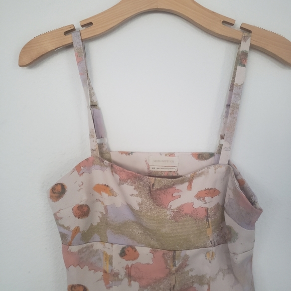 Urban Outfitters Pink Satin Mini Dress Sundress Medium Spring Summer Floral M - Picture 8 of 9